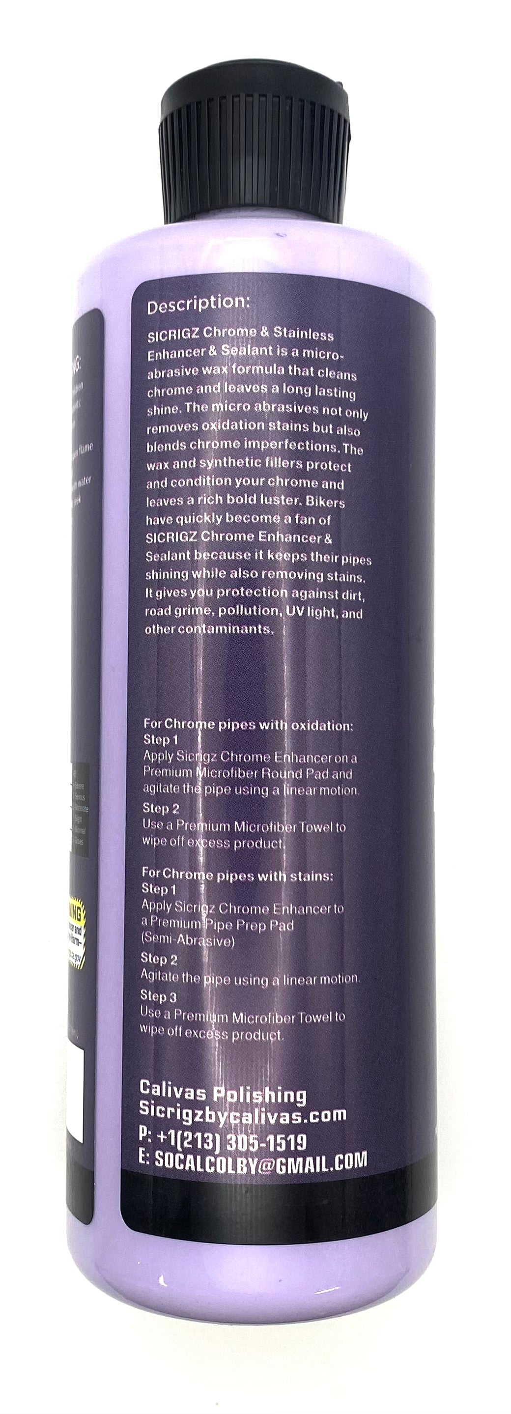 Sicrigz Chrome & Stainless Enhancer & Sealant by Caliva's Polishing